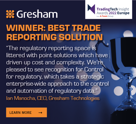 Gresham Technologies wins Best Trade Reporting Solution Award